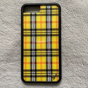 Yellow Plaid Wildflower Case for iPhone 6+/7+/8+